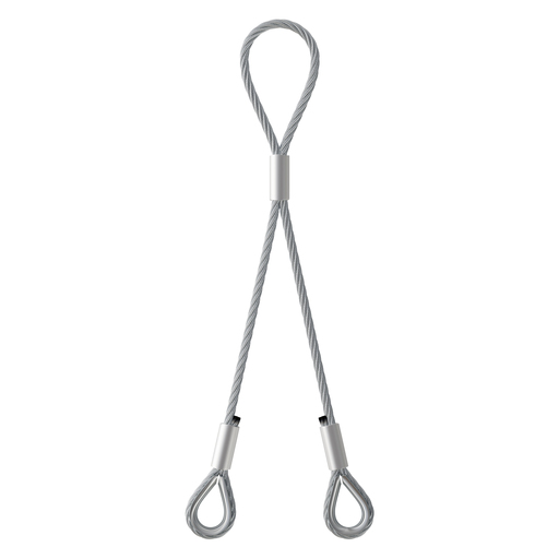 Two-leg Standard Soft Eye & Thimble Wire Rope Sling With Aluminum Ferrule