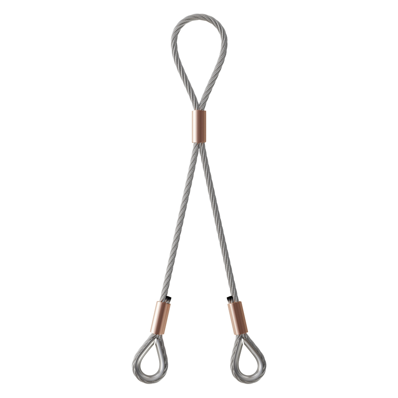 Two-leg Soft Eye & Thimble Eye Stainless Steel Sling With Copper Ferrule
